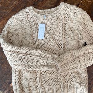 NWT cable-knit fisherman’s sweater